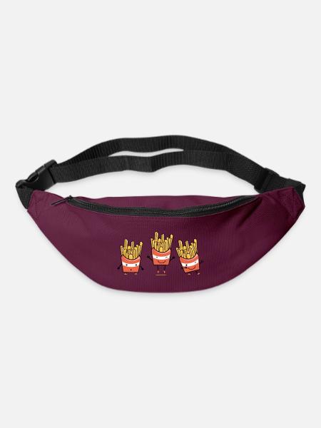 Personalisierte Pommes - Gürteltasche - Burgunderrot