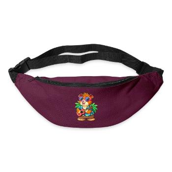 Drôle Cochon D’Inde Lunettes De Soleil De Plage D’été Hawaïen - Sac banane - bordeaux  - Devant