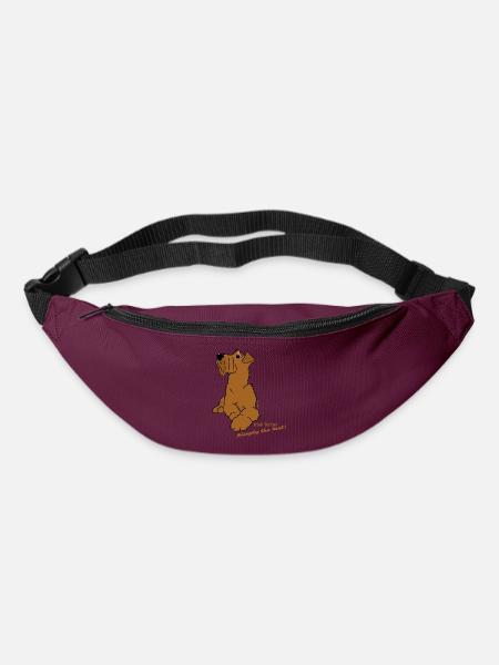 Irish Terrier liegend - Gürteltasche - Burgunderrot