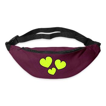 ICH LIEBE DICH. ICH LIEBE DICH. LIEBE. LIEBE. HERZ - Gürteltasche - Burgunderrot - Vorne