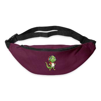Iguane Funny Cartoon Character Musique de casque - Sac banane - bordeaux  - Devant