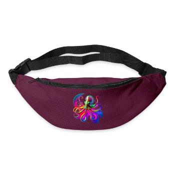 Psychedelic Neon Octopus - Bum bag - burgundy - Front