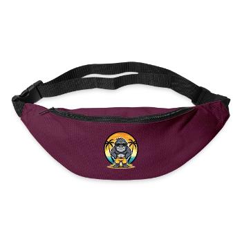 Gorilla Lustige Cartoon Sommer Strand Sonnenbrille Cool - Gürteltasche - Burgunderrot - Vorne