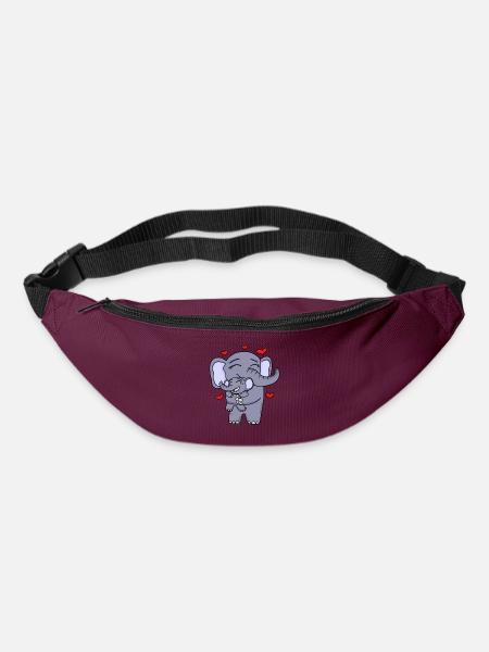 Elephant family cute - Bum bag - burgundy