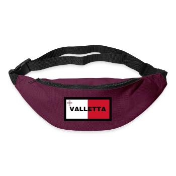 Valletta City in Malta Flagge - Gürteltasche - Burgunderrot - Vorne
