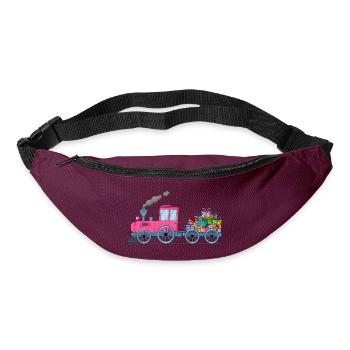 Children's train railway with trailer pink - Bum bag - burgundy - Front