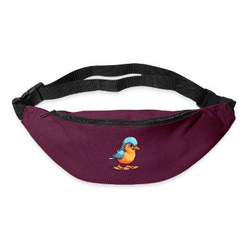 Lustiger Jay Vogel Kawaii Cartoon spielt Skateboard - Gürteltasche - Burgunderrot - Vorne