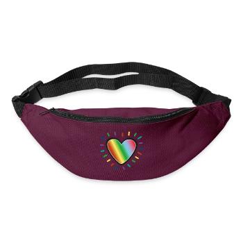 Rainbow Heart Pride Emblem - Bum bag - burgundy - Front