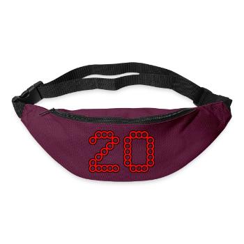 20. 20 ANS. 20e ANNIVERSAIRE. ANNIVERSAIRE 20 ANS. - Sac banane - bordeaux  - Devant