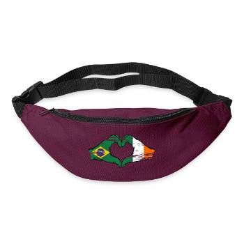 Brésil Irlande Drapeau Aiguilles Coeur Forme Utilisé - Sac banane - bordeaux  - Devant