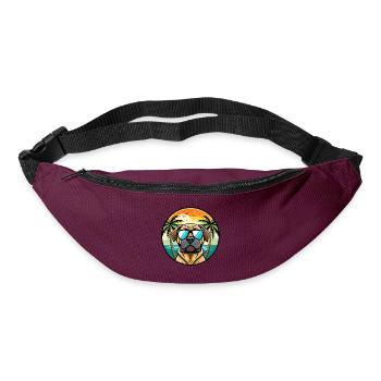 Englische Dogge Hund Rasse Cartoon Sonnenbrille Strand - Gürteltasche - Burgunderrot - Vorne