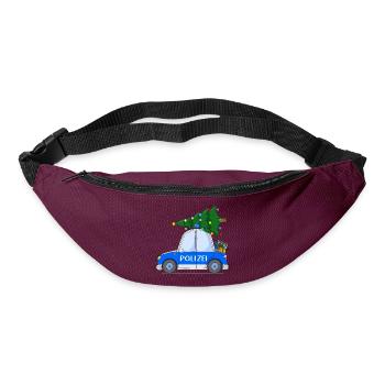 Noël en voiture de police - Sac banane - bordeaux  - Devant