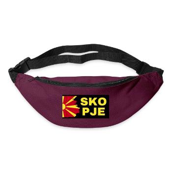 Skopje City with North Macedonia Flag Design - Bum bag - burgundy - Front