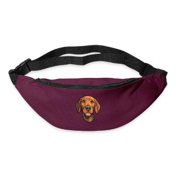 Plott Hund Hund Rasse Cartoon Kawaii Illustration - Gürteltasche - Burgunderrot - Vorne