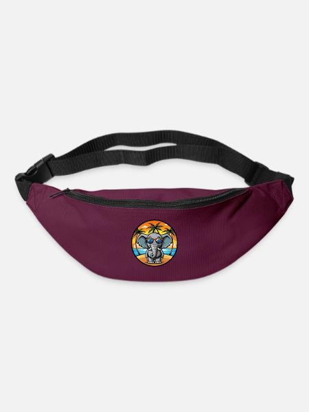 Lunettes de soleil de plage d’été de dessin animé drôle d’éléphant - Sac banane - bordeaux