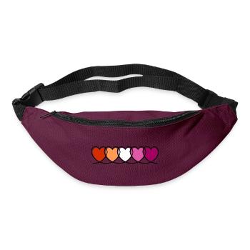 Lesbe lesbisch Herzen - Gürteltasche - Burgunderrot - Vorne