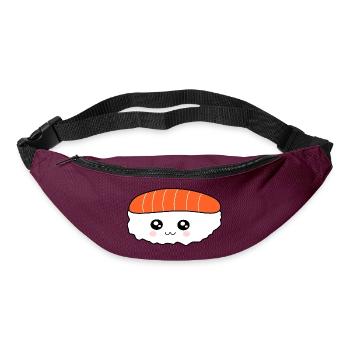 Kawaii,Nigiri,Lachs,Fisch, Reis, Japan Küche - Gürteltasche - Burgunderrot - Vorne
