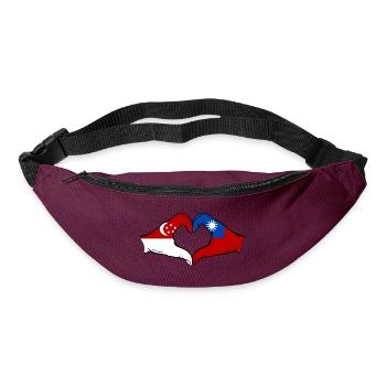 Singapour Taïwan mains forme de coeur - Sac banane - bordeaux  - Devant