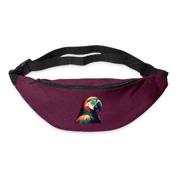 Papagei Cartoon Figur Buntes Haustier Tier - Gürteltasche - Burgunderrot - Vorne