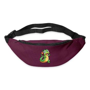 Schlange Lustige Zeichentrickfigur Kopfhörer Musik - Gürteltasche - Burgunderrot - Vorne
