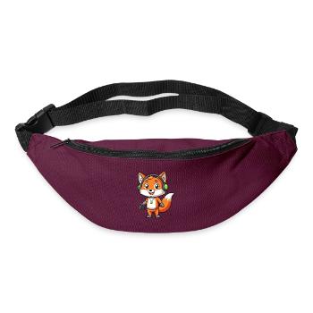 Fuchs Lustige Zeichentrickfigur Kopfhörer Musik - Gürteltasche - Burgunderrot - Vorne