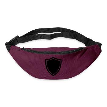 shield icon logo shape security - Bum bag - burgundy - Front