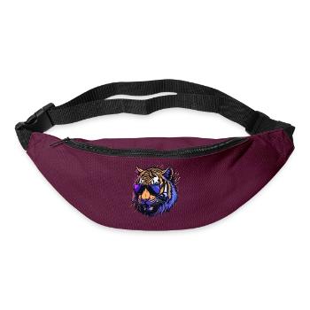 Cooler Retro-Tigerkopf - Gürteltasche - Burgunderrot - Vorne
