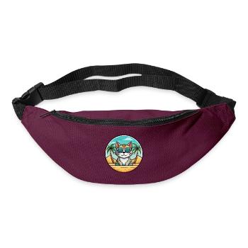 Amerikanische Drahthaarkatze Rasse Karikatur Sonnenbrille Strand - Gürteltasche - Burgunderrot - Vorne
