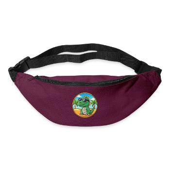Dinosaurier Lustige Cartoon Sommer Strand Sonnenbrille - Gürteltasche - Burgunderrot - Vorne
