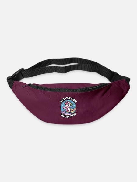 Shred The Snow, Unicorn Style! - Bum bag - burgundy