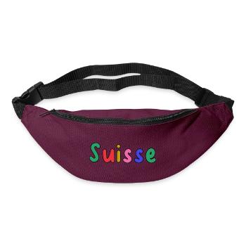 SUISSE. PAYS. GENEVE. HUMOUR. DRAPEAU - Sac banane - bordeaux  - Devant