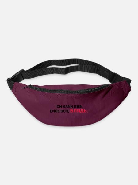 Ich kann kein englisch bljat Spruch - Geschenkidee - Gürteltasche - Burgunderrot