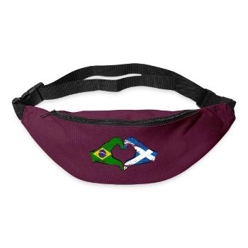 Brésil Ecosse drapeau mains forme de coeur utilisé - Sac banane - bordeaux  - Devant
