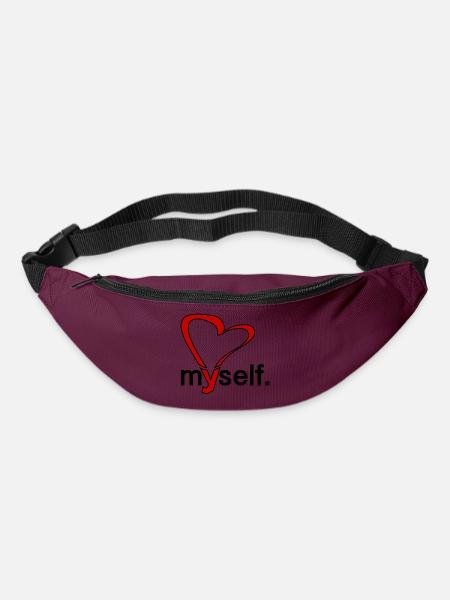 love myself. - Gürteltasche - Burgunderrot