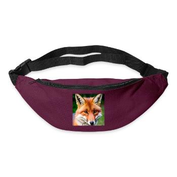 Blattfuchs mit durchdringendem Blick - Gürteltasche - Burgunderrot - Vorne