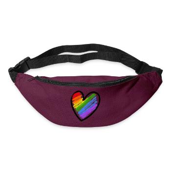 Regenbogenfahne LGBTQ Herz - Gürteltasche - Burgunderrot - Vorne