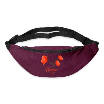 Waage Sternzeichen Waage Libra Mohn Klatschmohn - Gürteltasche - Burgunderrot - Vorne