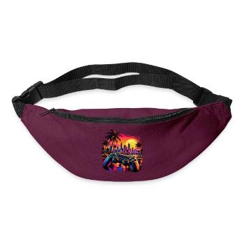 Sonnenuntergang mit Gamecontroller - Gamer Motiv - Gürteltasche - Burgunderrot - Vorne