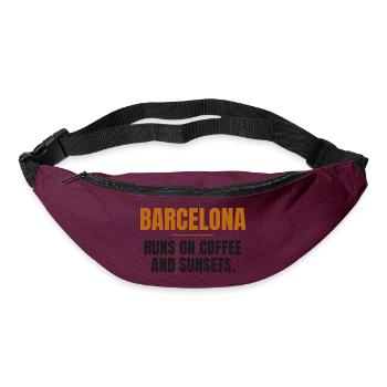 Barcelona lebt von Kaffee und Sonnenuntergängen - Gürteltasche - Burgunderrot - Vorne