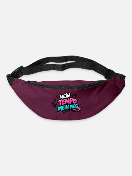 Mein Tempo Mein Weg Neon Grafik - Gürteltasche - Burgunderrot