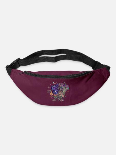 Kosmischer Rosennebelstrauß - Gürteltasche - Burgunderrot