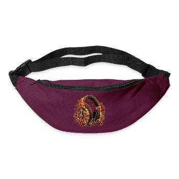 Goldene Herzmusik Kopfhörer-Design - Gürteltasche - Burgunderrot - Vorne