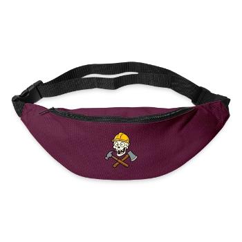 Lustiger Bauarbeiter-Schädel - Gürteltasche - Burgunderrot - Vorne