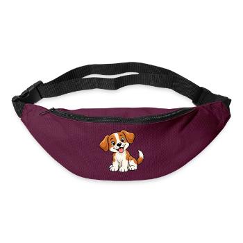 Süßer Comic-Hund - Gürteltasche - Burgunderrot - Vorne