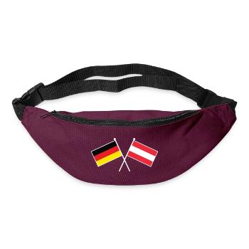 Deutschland & Österreich Flaggen - DACH - Gürteltasche - Burgunderrot - Vorne