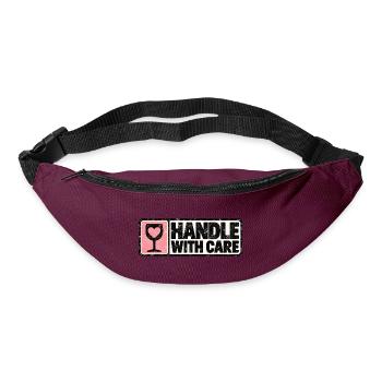 Handle With Care – Herz Retro Design - Gürteltasche - Burgunderrot - Vorne