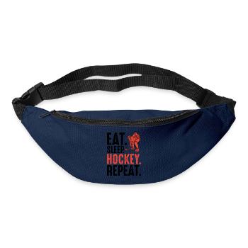 Silhouette du joueur de hockey rouge - Sac banane - marine - Devant