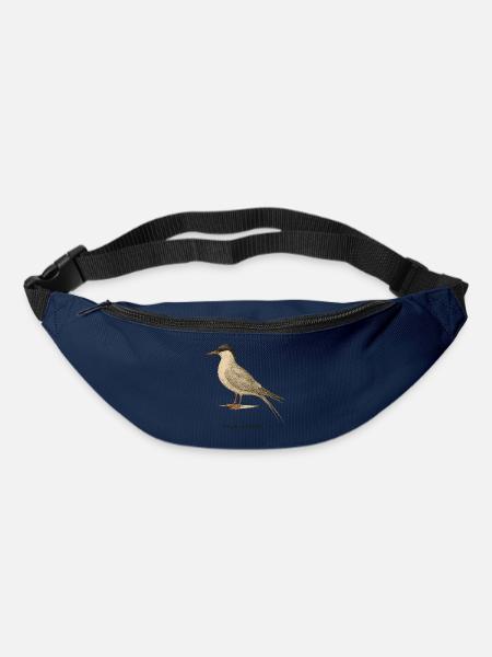 Küstenseeschwalbe – Ornithologische Illustration - Gürteltasche - Navy