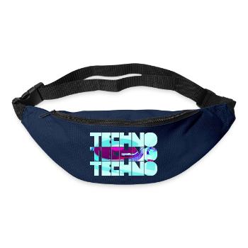 Techno Neon Muster - Gürteltasche - Navy - Vorne