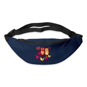 Eulen Pärchen Vintage Jubiläum Geschenk - Gürteltasche - Navy - Vorne